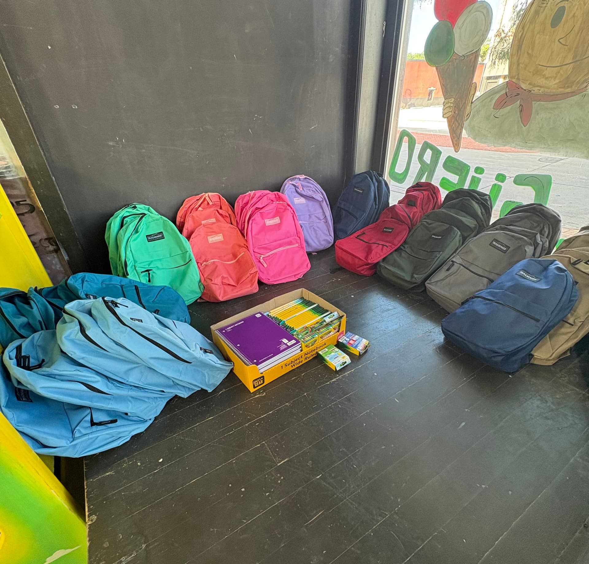 Backpacks and school supplies collected for our back-to-school drive
